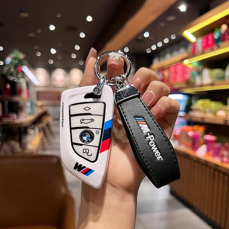 2025 ABS Racing style Car Key Case Cover For BMW X1 X3 X5 X6 X7 1 3 5 6 7 Series G20 G30 G11 F15 F16 G01 G02 F48 Accessories