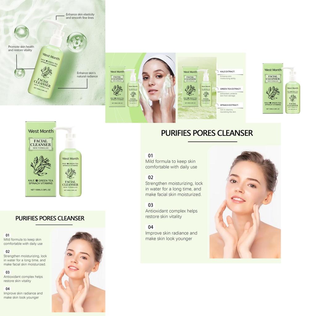 Gentle Moisturizing Facial Cleanser For Refreshing Daily Skin Care And Oil Control 100ml