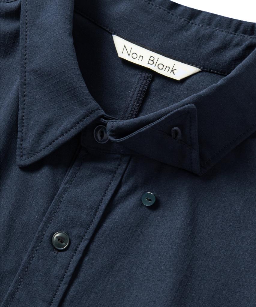 NONBLANK Hidden Button Down Shirt_Dark Navy