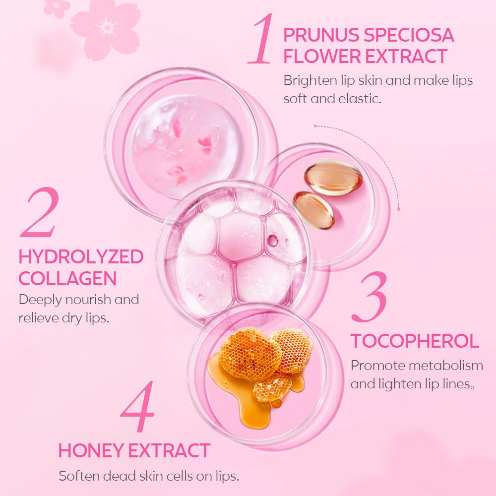 3/5/10 PCS LAIKOU Cherry Blossom Lip Mask 6g Lip Care Moisturizing Nourishing Lip Patch