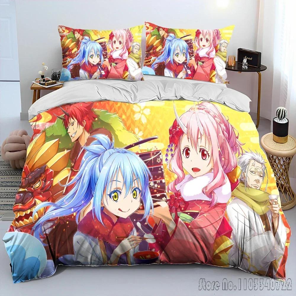 I Got Reincarnated As A Slime Anime Comforter Duvet Cover Set HD Comforter Cover for Kids Bedding Sets Bedclothes Bedroom Decor