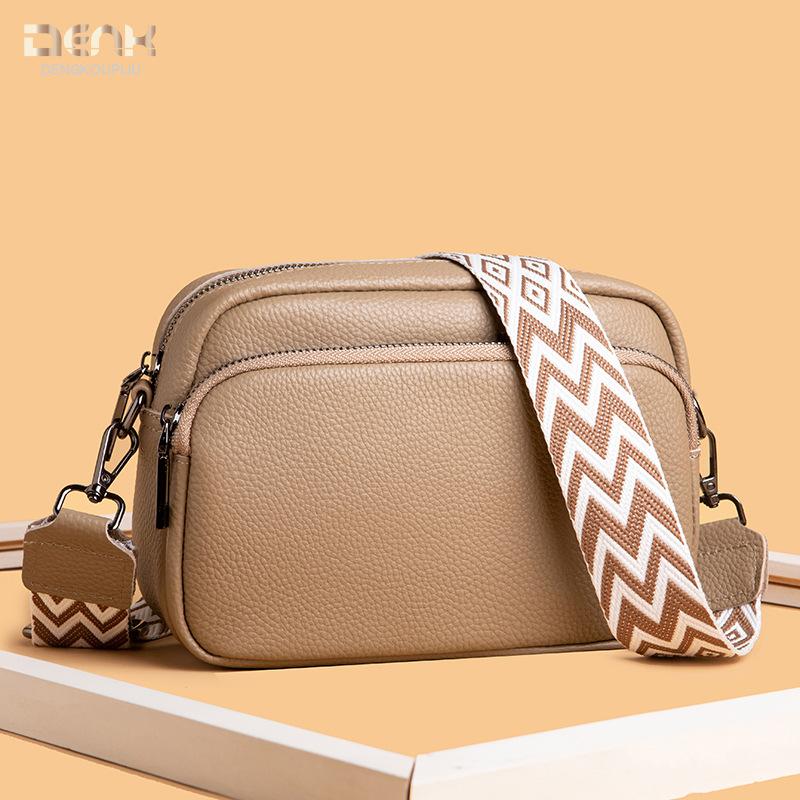 Genuine Leather Women's Bag Fashionable and Niche Single-shoulder Crossbody Bag Cowhide Small Square Bag