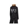 Y-3 Letter And Number Print Crew Neck Long Sleeve T-Shirt Unisex Tops Black JE9280