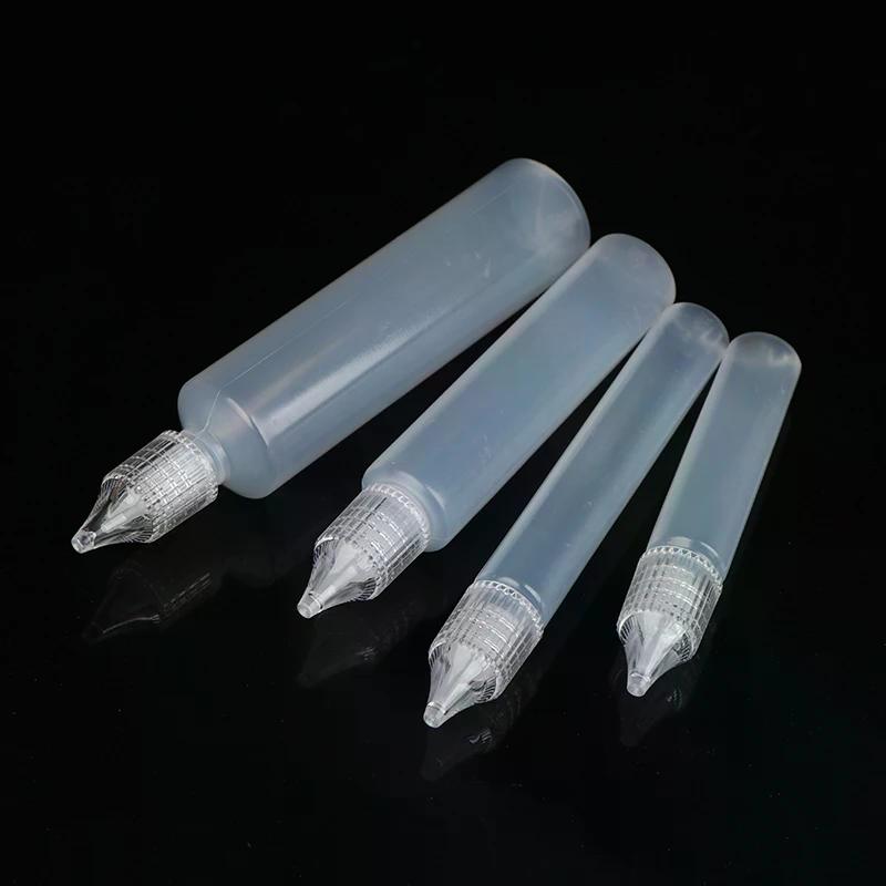 10/15/30/50ml Plastic Dropper Bottle Refillable Liquid Bottles 5Pcs Empty Long Bottle Pen Shape For Ink Essential Oil Pigment