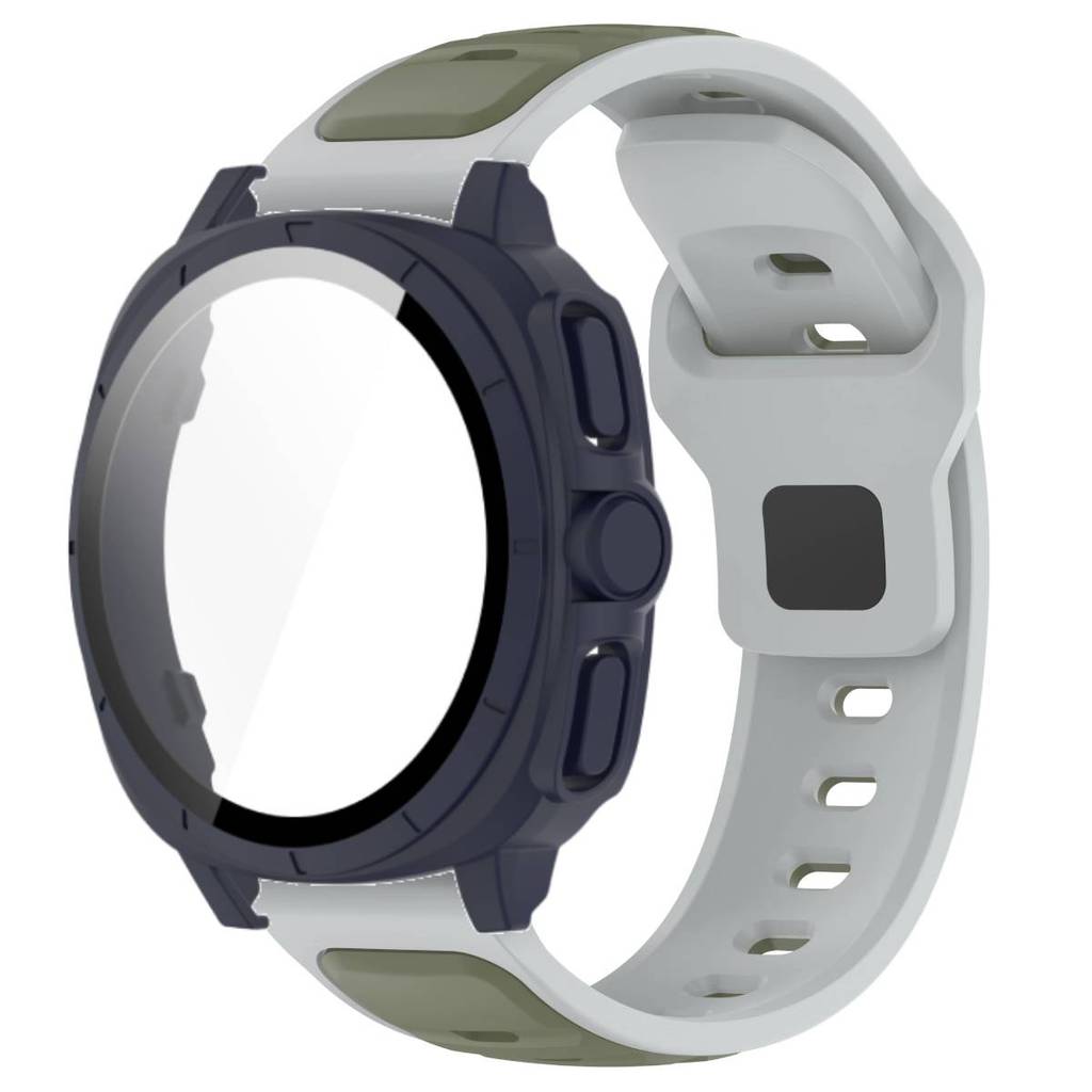 Silicone Band +Tempered Glass Case For Samsung Watch 7 40mm 44mm Strap Protector Cover For Samsung Galaxy Watch 7 44mm 40mm
