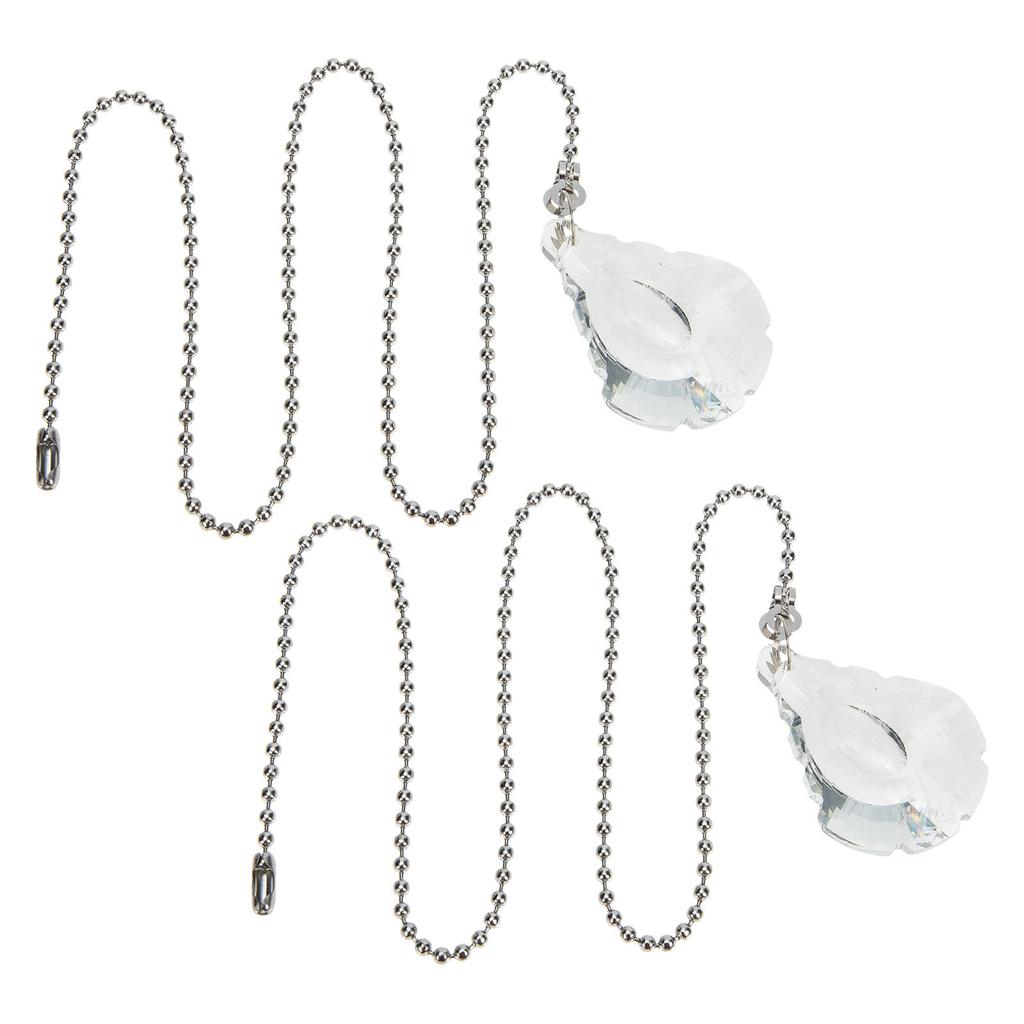 2Pcs Smooth Surface Transparent Bead Pull Chain for Fan Lamp Pendant Ceiling Decor Replacement Light Pulling Chain Lamp Parts