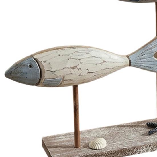 Dřevěná rybí dekorace s námořním motivem Letní oceán Mořské zvíře Stojící cedule Rustikální rybí socha Středový prvek na stůl pro domácí kancelář obývací pokoj