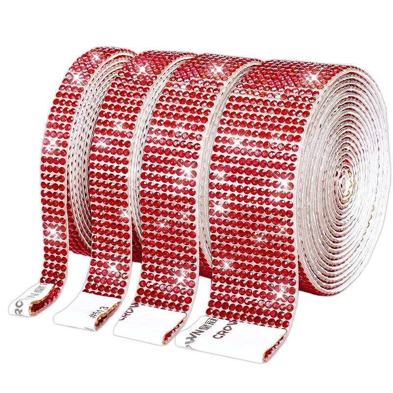1 yard samolepicí kamínková nálepka Křišťálová diamantová stuha DIY kamínková stuha na oblečení boty auto telefon domácí dekoraci
