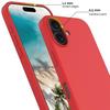 Case with 2 Tempered Glasses for iPhone 16 Plus, Matte Red Shockproof Slim Silicone Protection