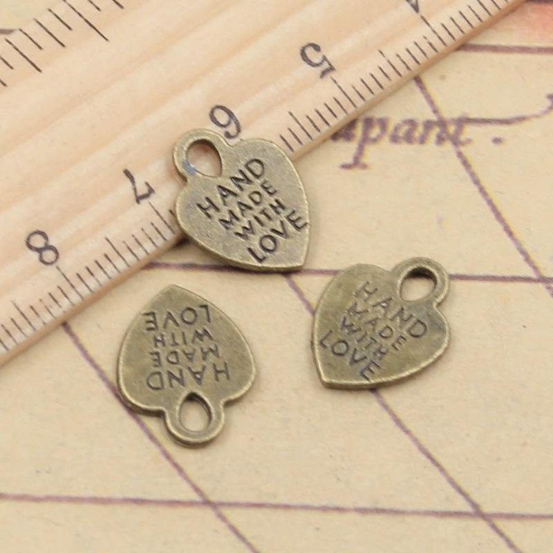Handmade Antique Silver Heart Pendant Jewelry Accessory for Necklace/Bracelet