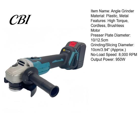 Cordless Metal Trimming Tool Lithium Brushless Angle Grinder, Adjustable Speed High Torque Electric Grinder Tool, 950W 8000RPM Automotive Sheet Repair