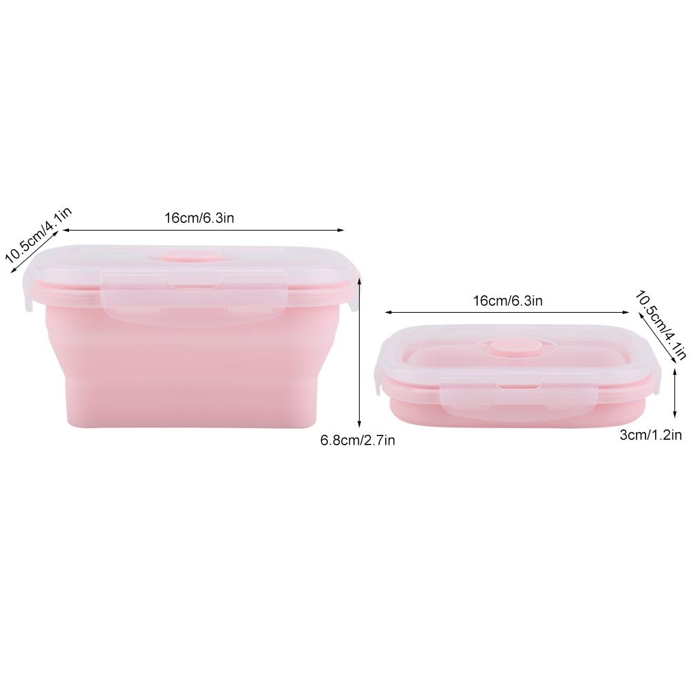 Portable Silicone Lunch Box Folding Microwave Safe Lunchbox Food Container