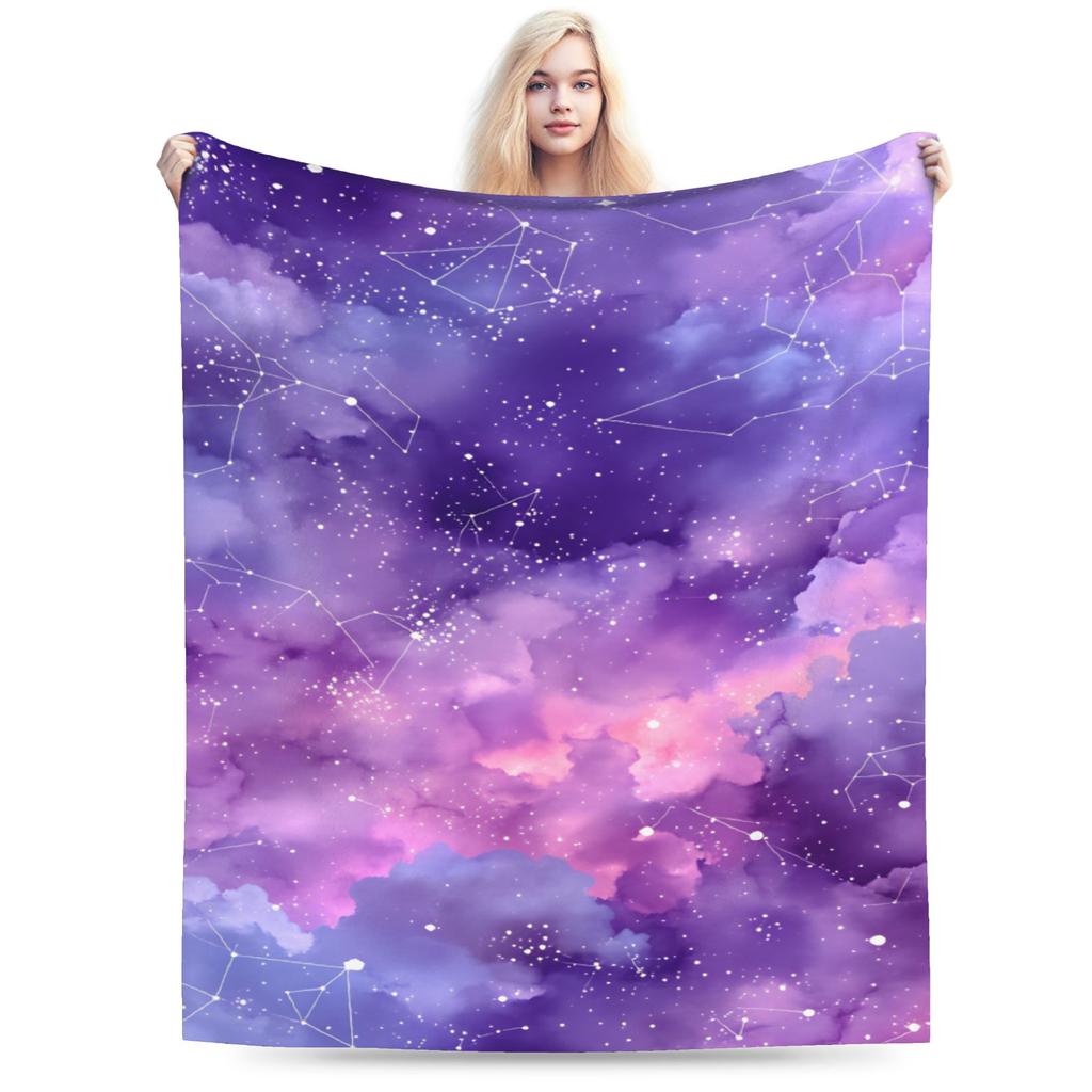 Galaxy Sunglasses  Flannel Blanket Winter  Soft Durable Throw Blanket for Girls Boys Chair Graphic Bedspread Sofa Bed Cover