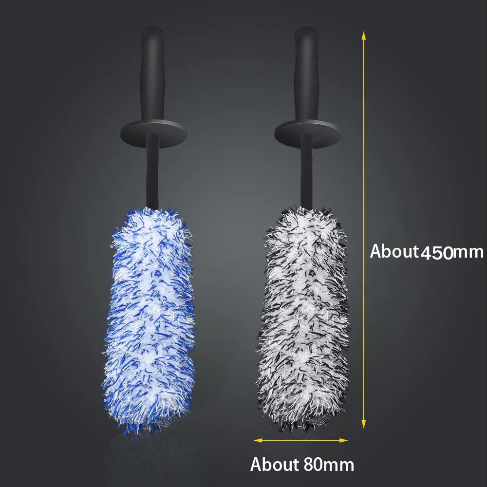 Autowaschbürste Super Brush Plüsch Premium Räder Bürste Rutschfester Griff Leicht zu reinigende Felgen Speichen Radlauf Autozubehör