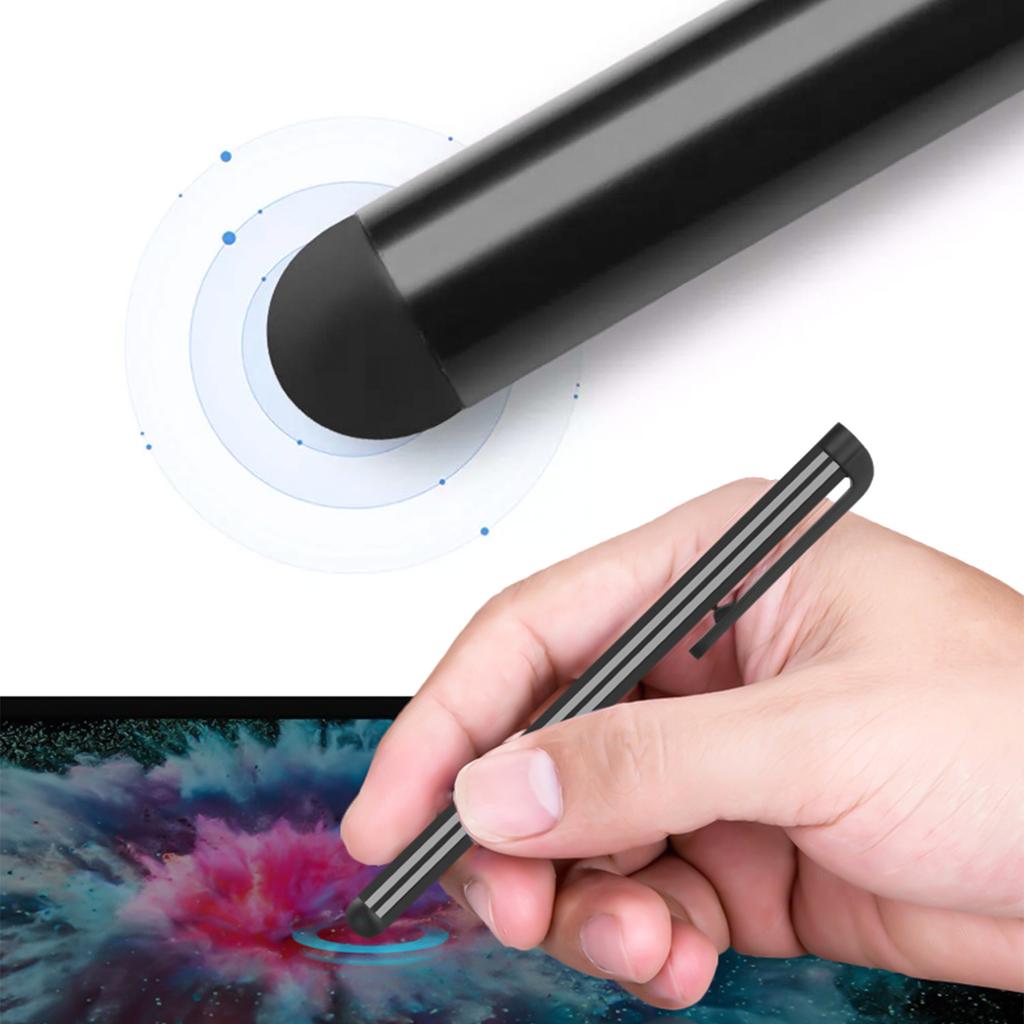 Rysik Pojemnościowy Metalowy Dotykowy Do Ekranów Telefonu Tabletu Alogy Stylus Pen Universal Czarny