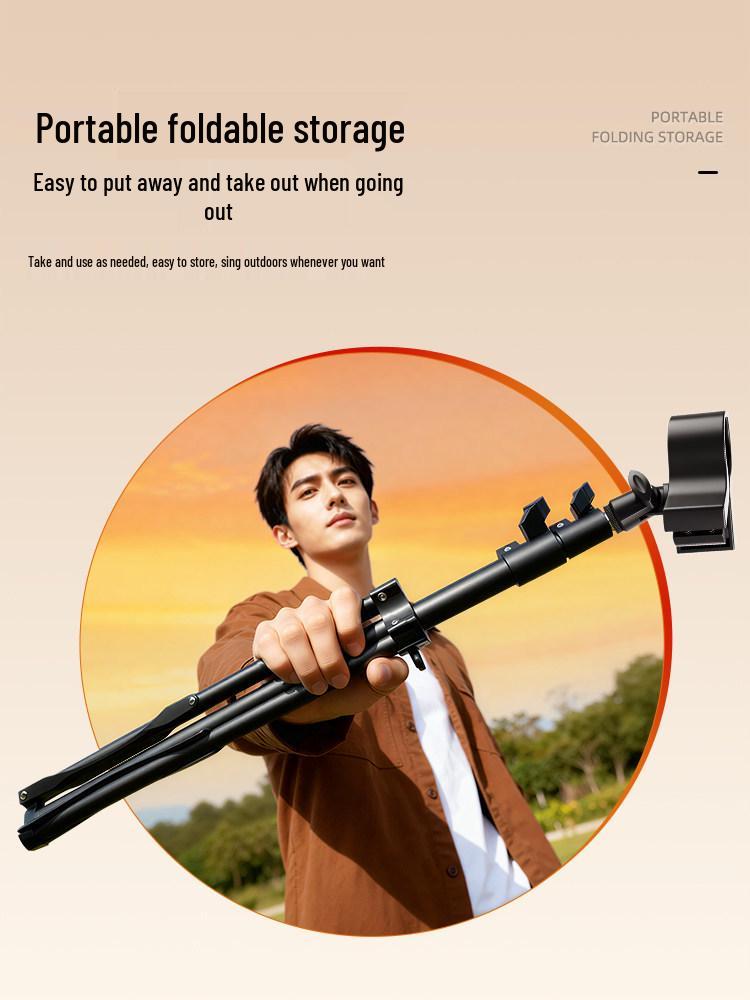Floor-Standing Retractable Microphone Stand for Live Broadcasting & Singing