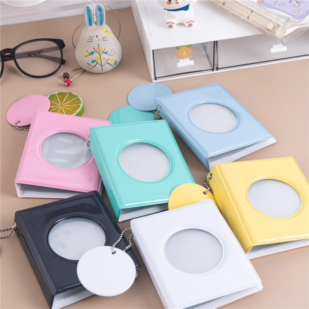 1 buc Suport pentru Fotocarte Drăguț de 3 Inch Oglindă Circulară Goală Album cu Carduri Foto Carte Colector Kpop Photocards Mini Carcasă de Depozitare pentru Poze cu Idoli