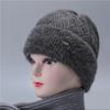 Hut für alte Dame Damen Großmutter Winter Kaninchengarn Wärme Mutter Mittleres Alter Ältere Menschen mit Samt für Kälteschutz Hut für alte Dame