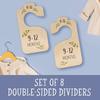 8pcs/set Storage Organizer Home Newborn To 24 Month Gift Baby Closet Divider Size Dividers Wood Card Clothes Hanger
