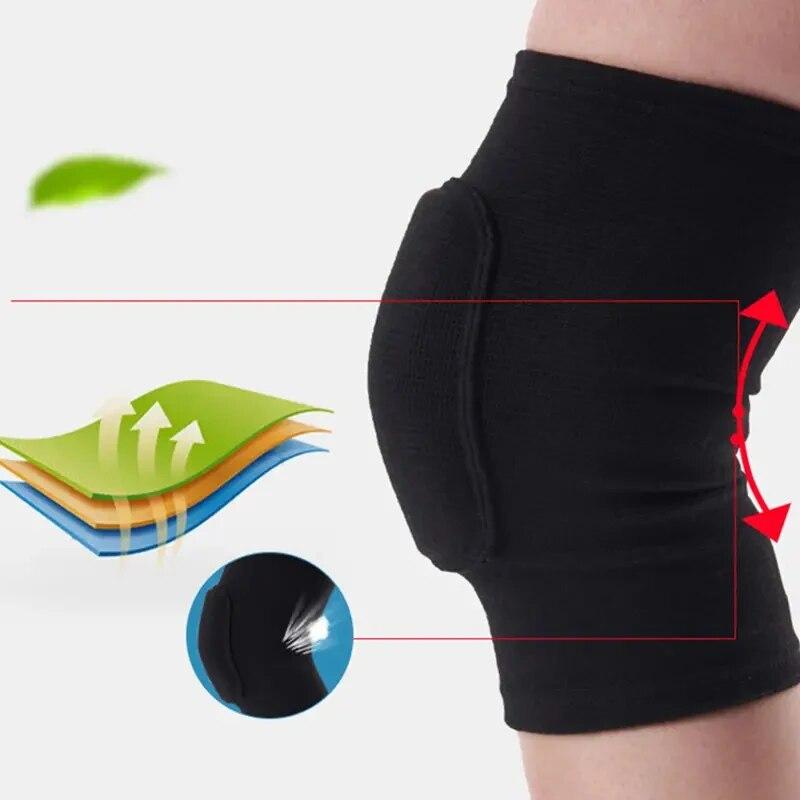 A Pair of Elastic Sponge Knee Pads Sports Protective For Volleyball Football Dance Yoga Tennis Running Cycling Workout Climbing