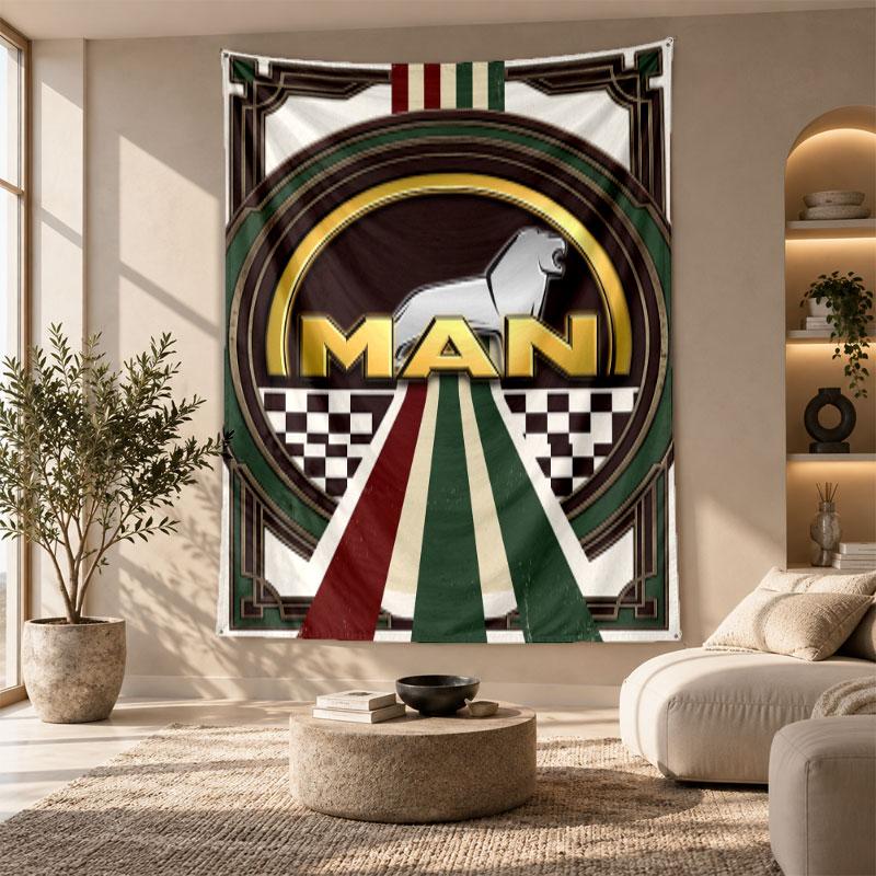 Decorative Tapestry,man truck Printed Wall Art, Lightweight Wall Hanging For Bedroom Background
