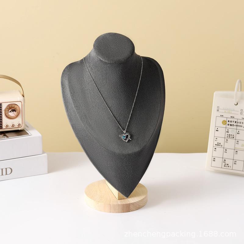 Stojan na portrétní náhrdelník z masivního dřeva přívěsek na náhrdelník přívěsek forma na krk stojan na vystavení šperky