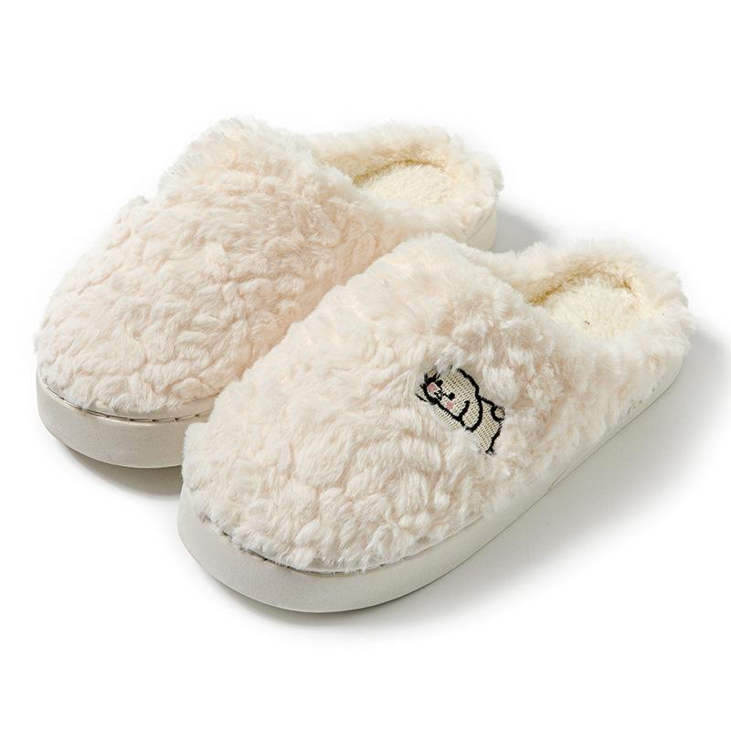 Autumn and Winter Cotton Slippers Plush Cartoon Couple Home Indoor Plush Thermal Shoes