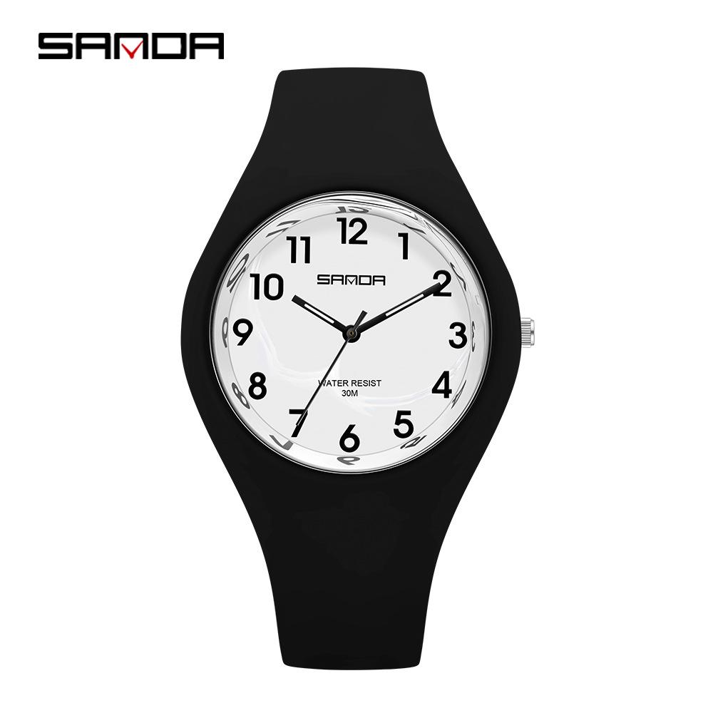 Sanda Beliebte Jugend Trendige Unisex Silikonuhr - Bonbonfarbe, Einfaches Design, Wasserdicht, Studentenfreundliche Armbanduhr