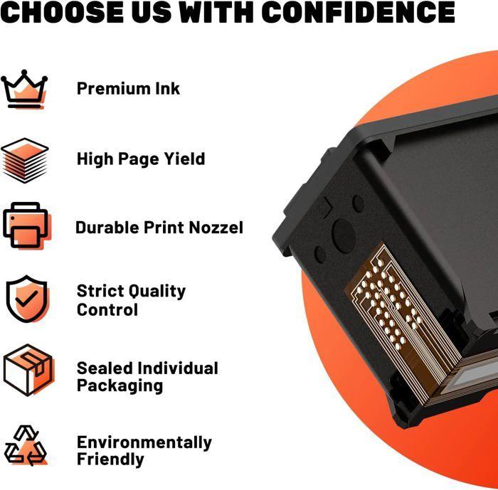 Pack 2 cartouches remanufacturées HP 21XL (noire) + 22XL (tricolore) — compatibles DeskJet/OfficeJet/PSC