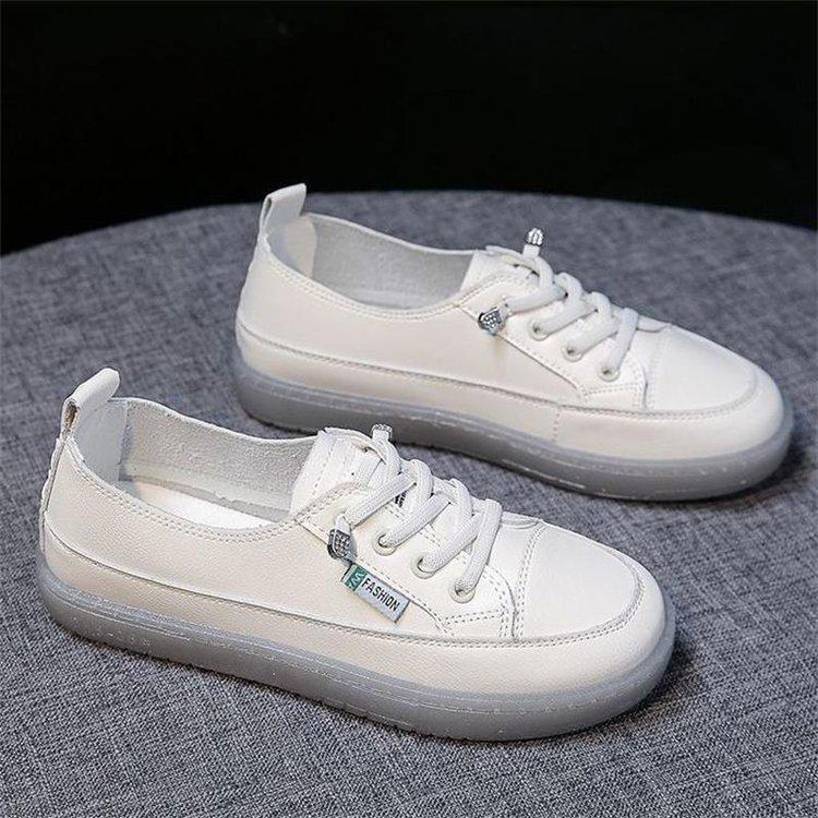 

2025 Spring Women s White Leather Slip-On Sneakers - Soft, Versatile, Casual Shoes with Flat Beef Tendon Sole 39 білий