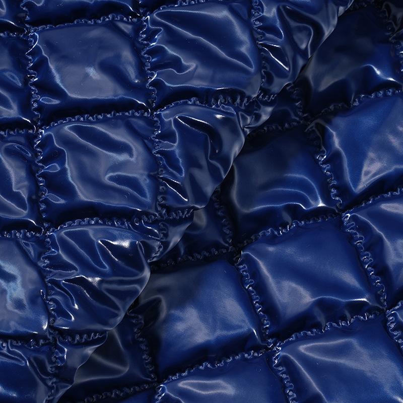 Matte PU Leather Quilting Ultrasonic Embossing Fabric, Quilted Cotton Composite Fabric for Clothing Luggage, 137cm Width