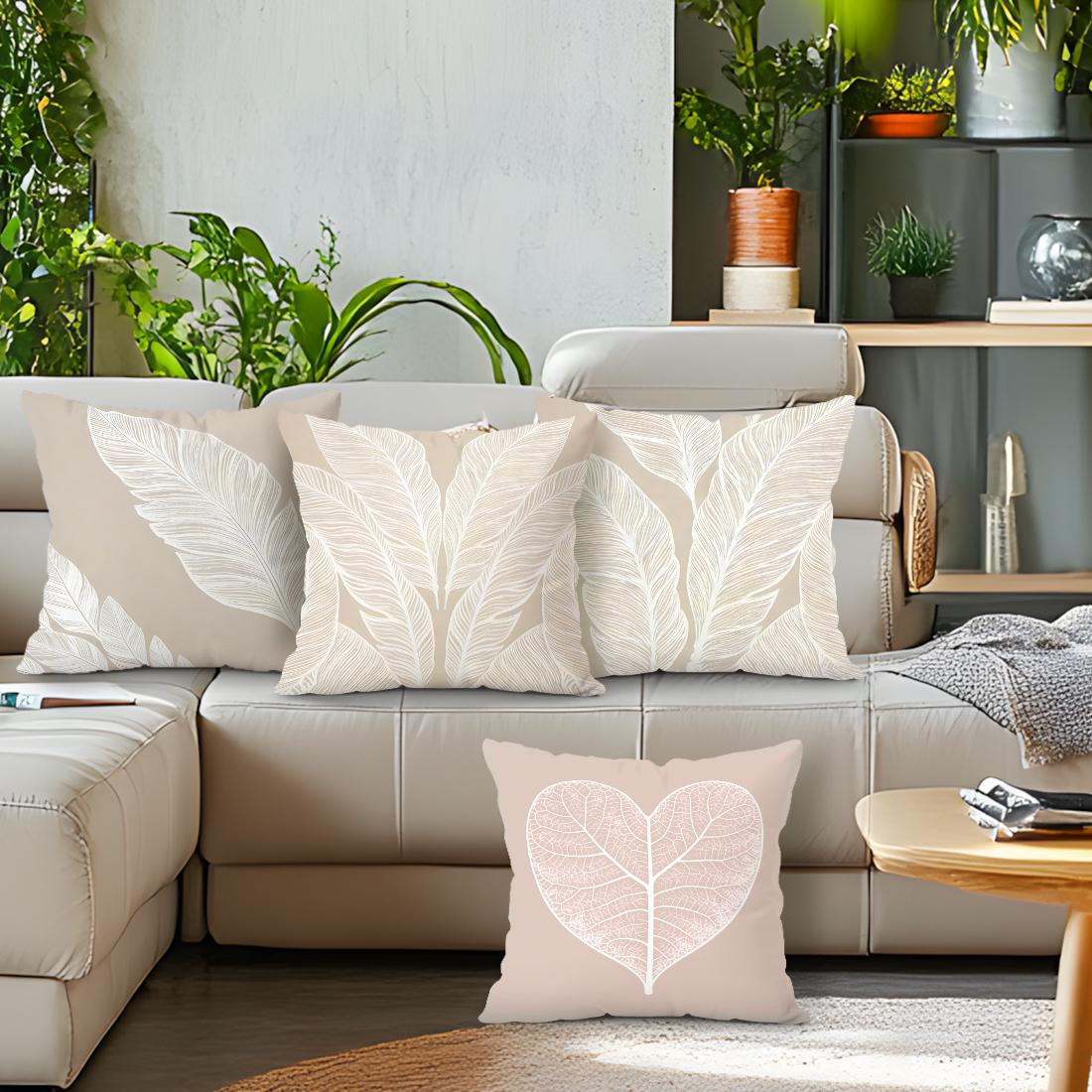 Monika Chen Unisex Bohemian Minimalist Leaf Pillowcase Bedroom Sofa Cushion Cover 100% Polyester Living Room Cushion Pillowcase Home Decor