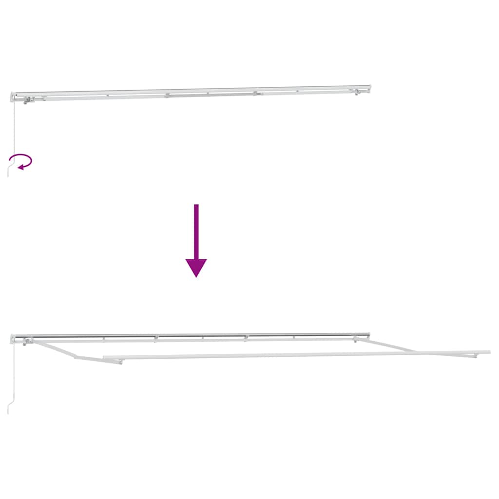 Retractable Awning Green and White 600 X 300 Cm