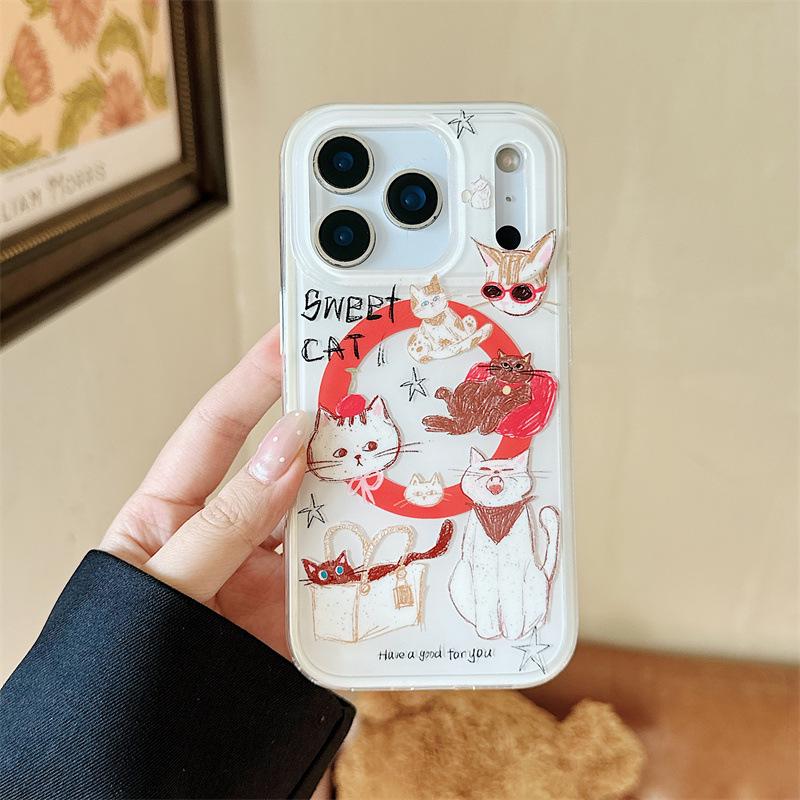 Graffiti Cat Sofa Magnetic Case for iPhone 17/16 Pro Max/15/14