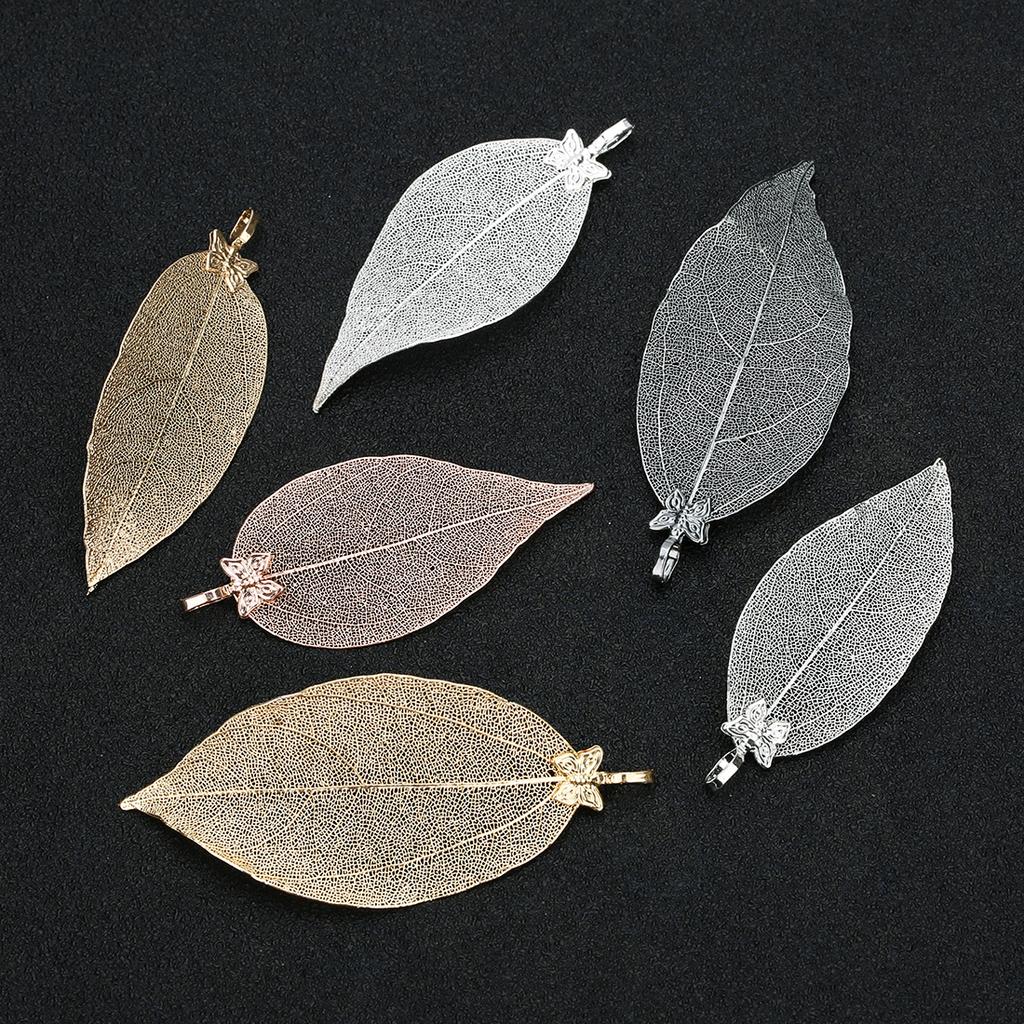 2pcs/lot Copper Butterfly Leaf Charms Textured Leaf Pendants For Jewelry Making DIY Bracelet Necklace Earrings Accessories
