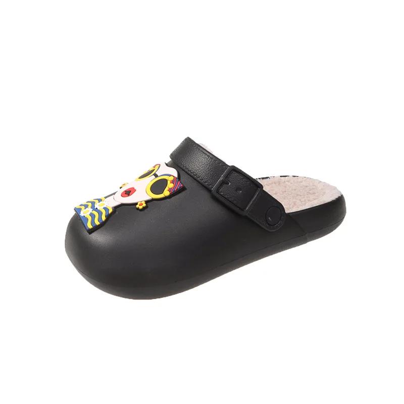 

Тапочки Baotou, женские, плюшевые, верхняя одежда 2024 года, осень-зима, новые, плоские, мягкие, симпатичные, водонепроницаемые, нескользящие, тапочки для хлеба 42-43 чёрный