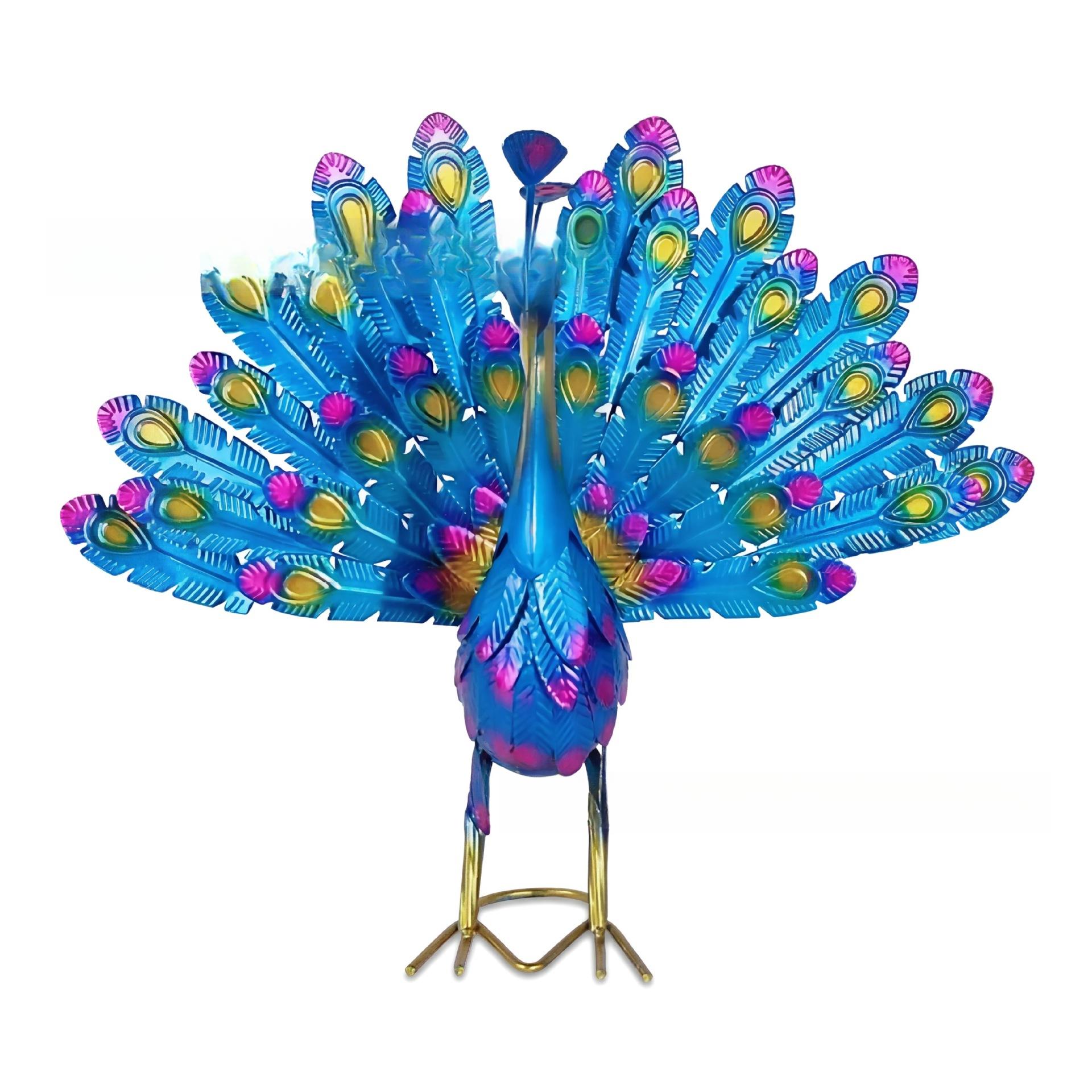 Metal Peacock Statue, Art Sculpture for Outdoor Garden, Courtyard & Home Decor Peacock