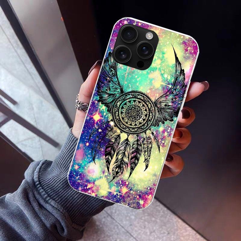Retro Feather Dreamcatcher Phone Case For iPhone 17 Air 16 15 Pro Max 14 Plus 13 Mini 12 11 Cover 7 8 SE Silicone Shell Print Fu