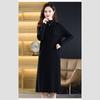 Solid-color Mid-length Knitted Sweater Dress for Women Half Turtleneck Loose Long-sleeved Knitted Sweater Dress for Autumn and Winter