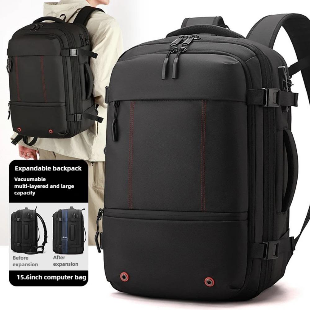 Vacuum Compression Mens Backpack Expandable Large Capacity Multi Functional Laptop Bag Short Trip Travel Hiking Pack