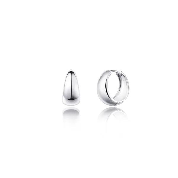 Silver One-Touch Earrings U0090