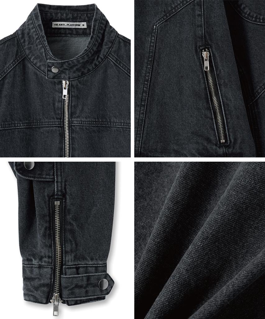 The Anti Platform Oversized Crop Rider Denim Jacket (Black)