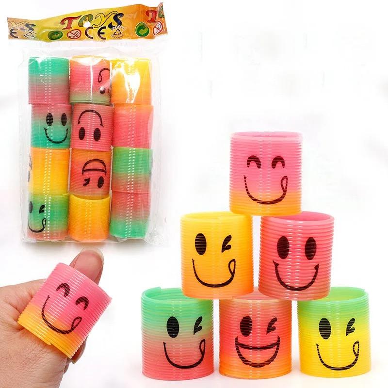 12pcs Rainbow Circle Pleasant Toy Pattern Random Random Color  Holiday Party Set Work Fidget Toys  Stuffed Toys Games for Kids