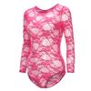 Womens Long Sleeve Lace Floral Bodysuit Stretch Ladies Leotard Body Top