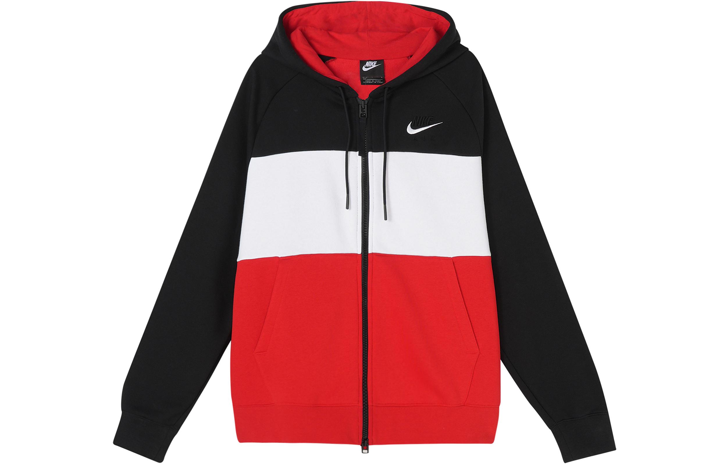 Nike Sweatshirts Men s Red Hooded Moderate Cardigan CJ4820-010 S