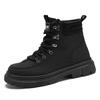 2024 Herbst Neue Britischer Stil Herren Lederstiefel High Top Dicke Sohle Einfarbig Modetrend Herrenstiefel