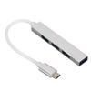 USB C Hub 4 In 1 Type C To USB 2.0 USB 3.0 Mini Portable Silver Docking Station for Desktop Laptop