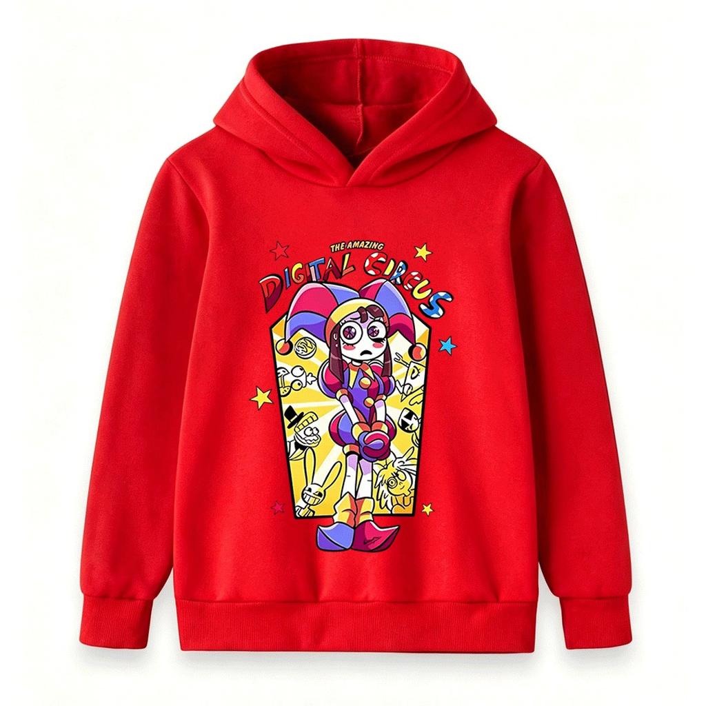Kids Boys Girls Hoodie Sweatshirt The Amazing Digital Circus Print Casual Long Sleeve Pullover Tops For 3-12 Years Old Children