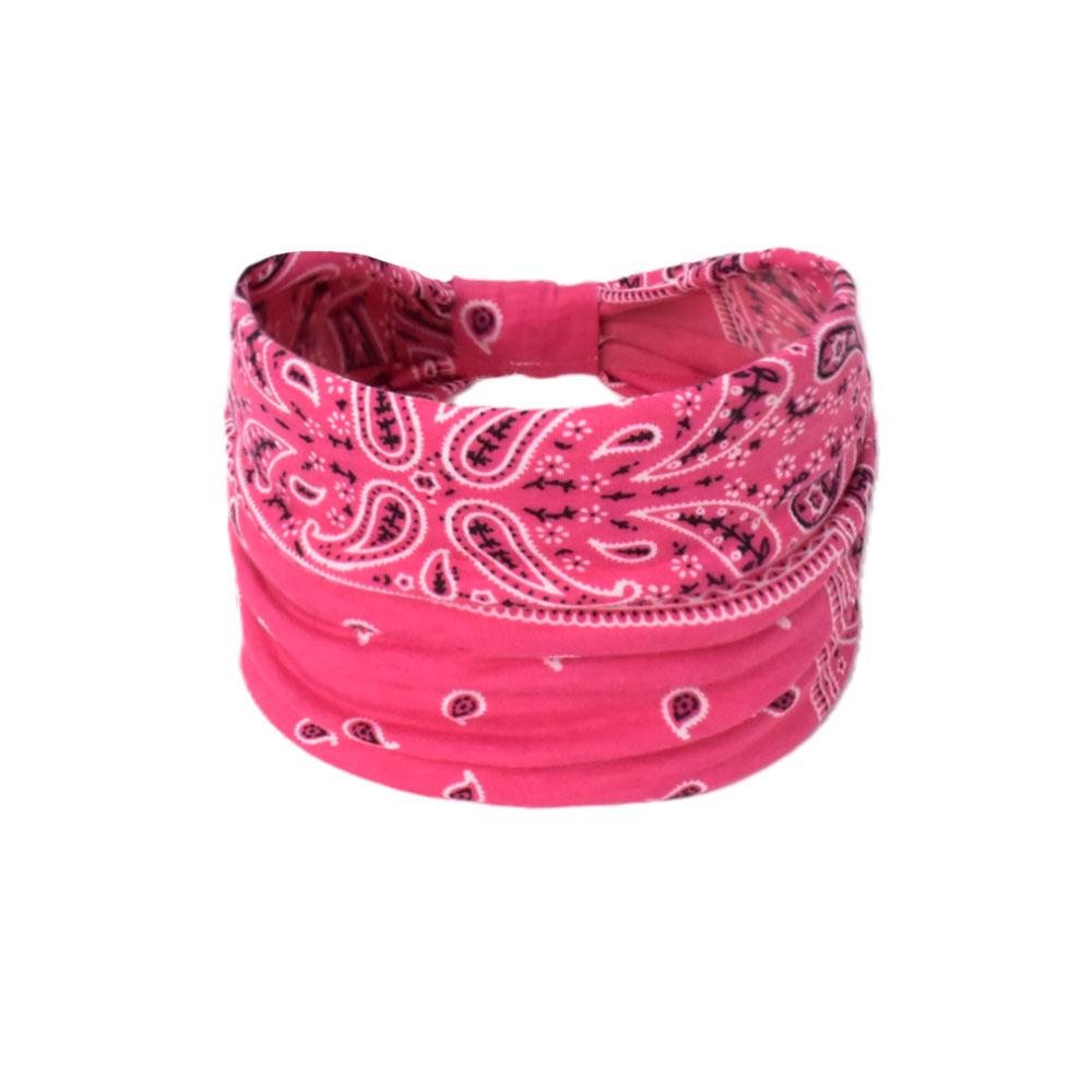 Women's Paisley Sport Yoga Headband - Sweat-Absorbing, Elastic Cotton, Bohemian Style