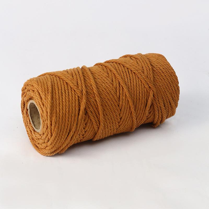 4mm Multi-Strand Macaron Colored Cotton Rope for DIY Tapestry & Decorative Weaving.